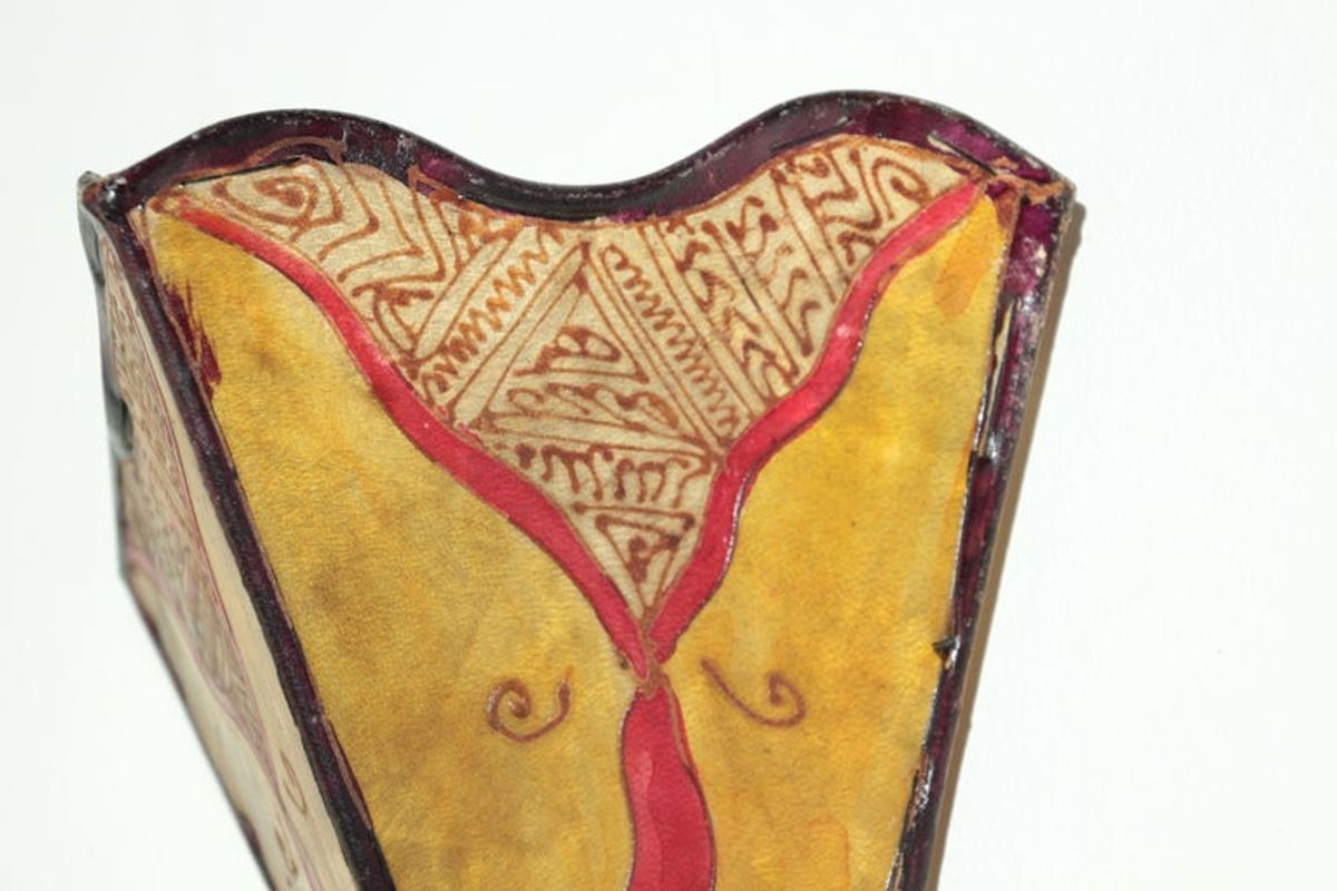 Vintage North African Art Wall Sconce Parchment