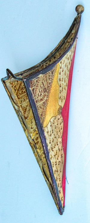 Hand-Painted Parchment Moroccan Art Wall Sconce
