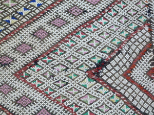 1960s Vintage Zemmour Moroccan Berber Rug Runner
