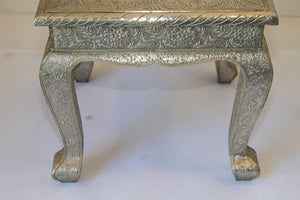 1950 Anglo-Indian Silver Wrapped Clad Side Low Table