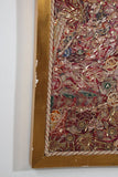 Mughal Embroidered Metal Threaded Tapestry from Rajasthan Framed