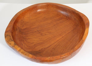 Large Vintage Hand Hewn Organic Teak Burl Bowl
