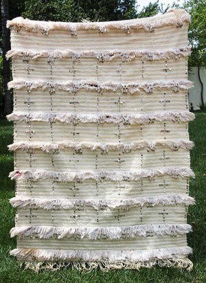 Tribal Moroccan Handcrafted Wedding Blanket Throw with Sequins 8