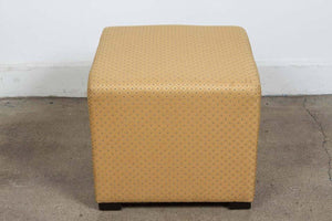 Vintage Cube Upholstered Stools Moroccan Ottomans, Poufs - a Pair
