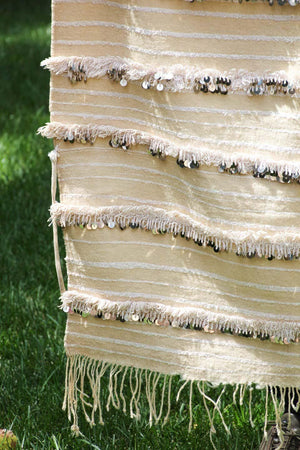 Vintage Tribal Moroccan Handcrafted Wedding Sequined Blanket Throw