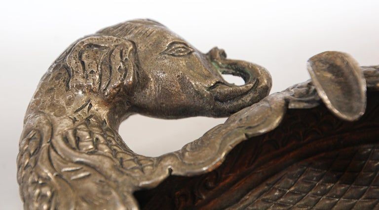 Mughal Indian Raj Style Elephant Shape Silver Ashtray
