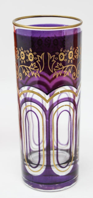 Set of Three Glass Candleholder Vases with Moorish Alhambra Design