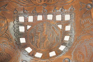 Moroccan Copper Hanukkah Lamp Judaica Menorah