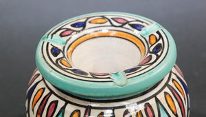 Moroccan Hand Painted Vintage Ceramic Astray from Fez