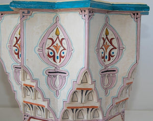 Moroccan Moorish Star Shape Ivory Side Tables a Pair