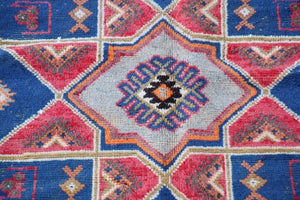 1960s Moroccan Vintage Hand-Woven Berber Rug