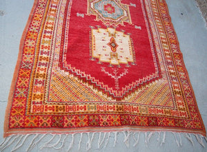 1960s Moroccan Vintage Hand-Woven Berber Rug