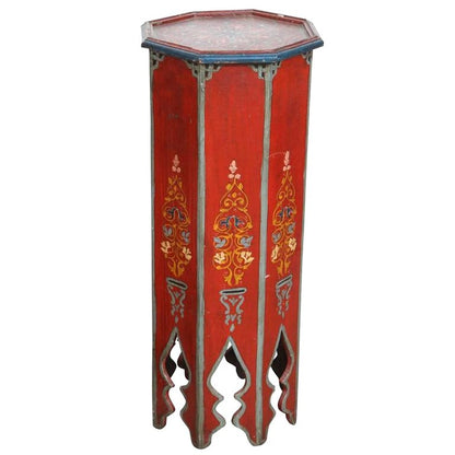 Hand-Painted Moroccan Pedestal Table