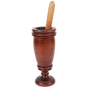 Handcrafted Wooden Mortar and Pestle, Victorian Style, Italy, 1950