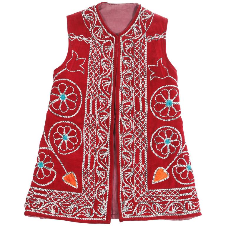Turkish Red Ceremonial Folk Traditional Vest