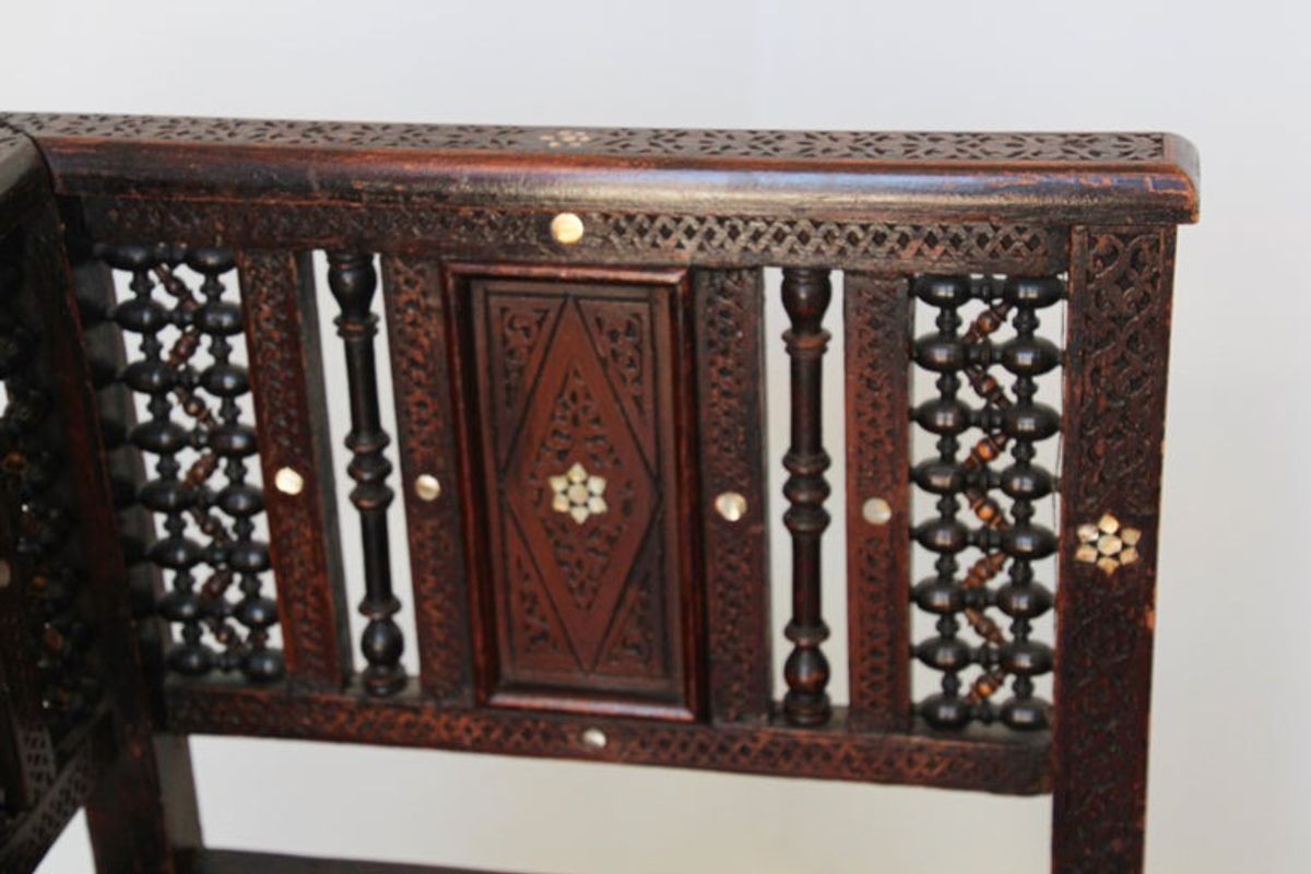 19th Century Middle Eastern Egyptian Moorish Corner Chairs