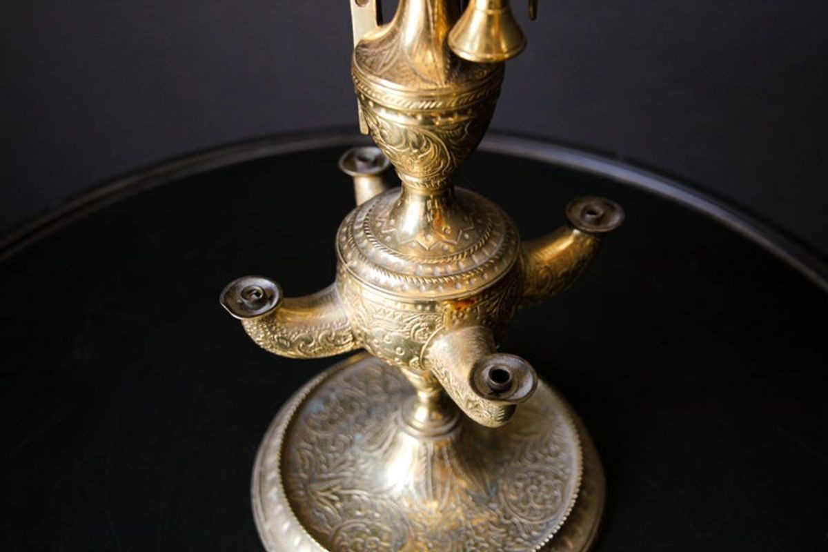 Victorian brass oil lamp discount