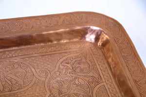 Antique Indo Persian Copper Charger Serving Tray