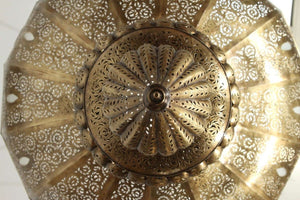 Large Vintage Brass Moroccan chandelier in Alberto Pinto Style