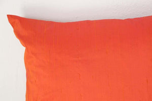 Decorative Burnt Orange Raw Silk Throw Pillow