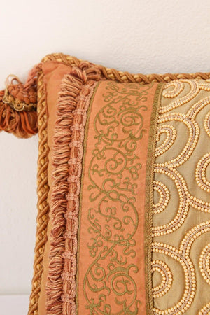 Moorish Style Decorative Gold Throw Pillow