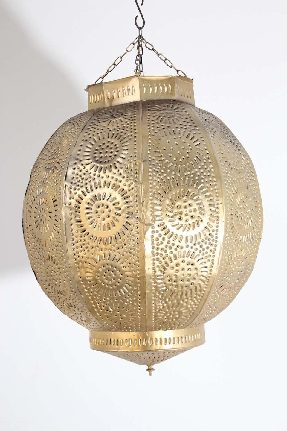 Handcrafted Moroccan Gilt Metal Pendant, North Africa