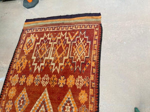 1960s Moroccan Vintage Hand-woven Boujad Tribal Area Rug