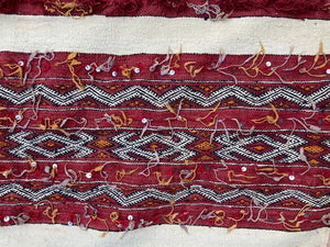 1960s Authentic Moroccan Vintage Tribal Kilim Handira Rug