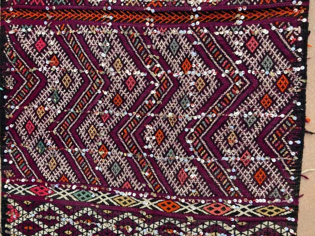 1940s Moroccan Tribal Rug African Ethnic Textile Floor Covering