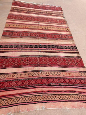 Moroccan Vintage Kilim Tribal Rug, circa 1960's