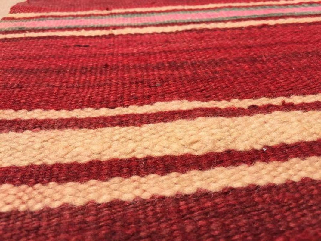 Moroccan Flat-Weave Vintage Rug