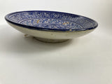 Moroccan Ceramic Blue Plate, Fez 1920's