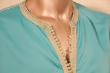 Moorish Turquoise Caftan 1970s Robe