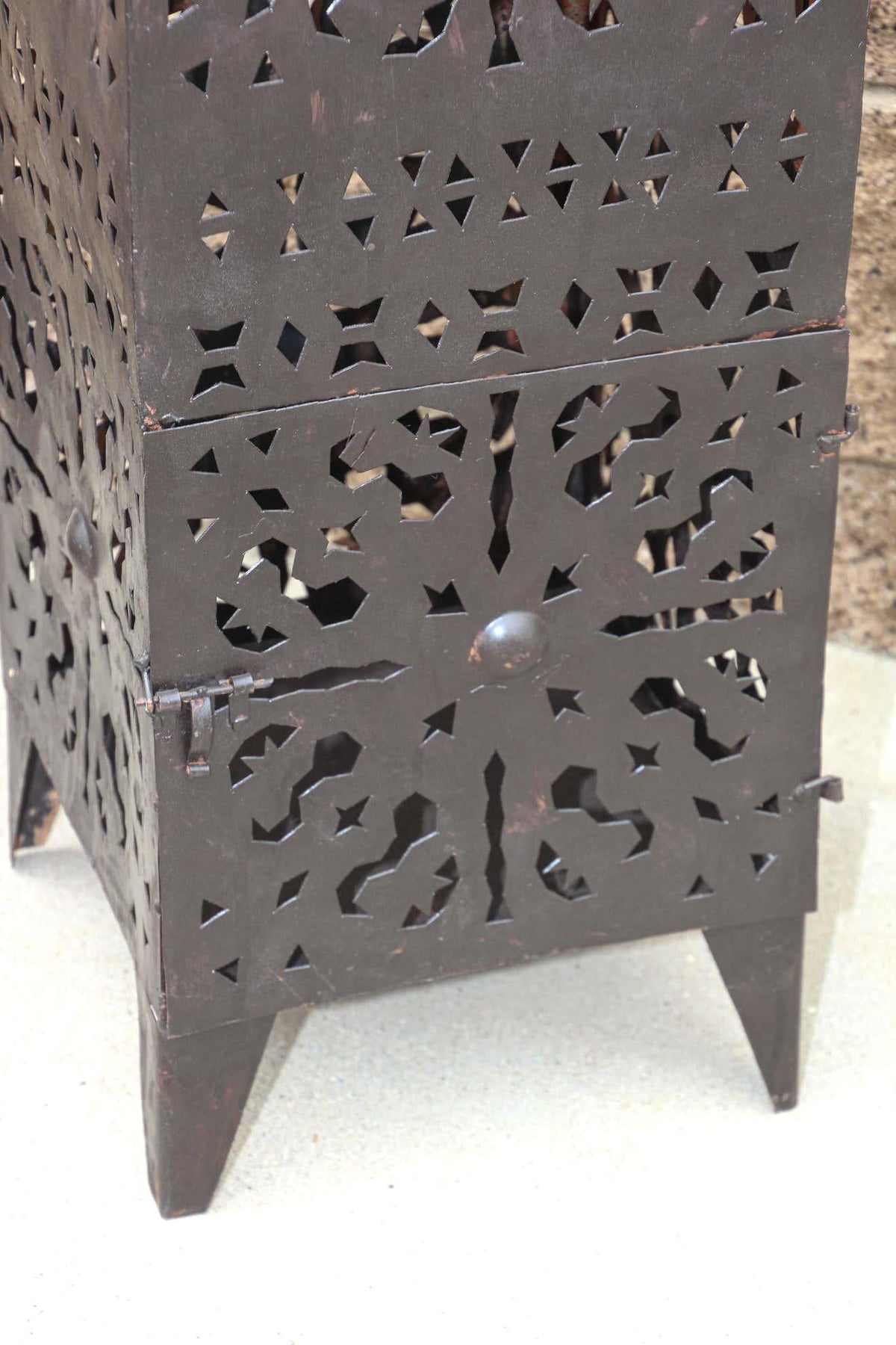 Large Outdoor Metal Moroccan Hurricane Candle Lantern