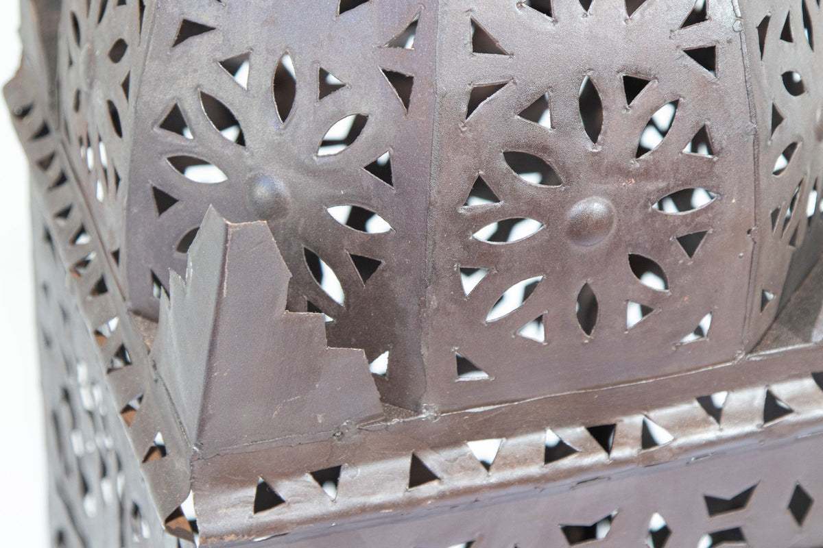 Hand-Crafted Moroccan Hurricane Candle Lantern in Moorish Style