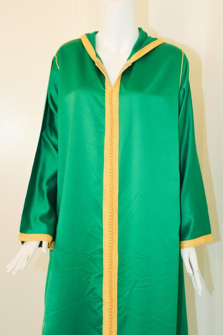 Moroccan Hooded Caftan Emerald Green Djellabah Kaftan
