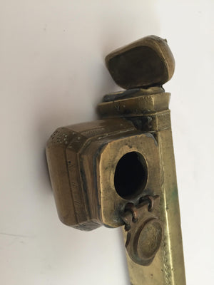 Middle Eastern Moorish Brass Inkwell Qalamdan