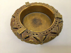 Pair of Round Handcrafted Brass Ashtrays India