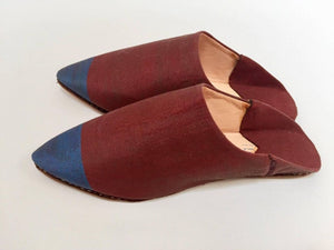 Moroccan Silk Slippers Burgundy