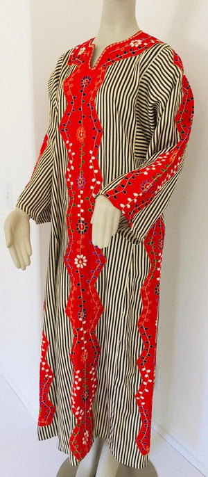 Vintage Middle Eastern Ethnic Caftan, Kaftan Maxi Dress