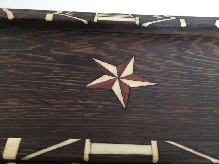 Antique Anglo-Indian set of Six Staking Wood Trays with Bone Inlays