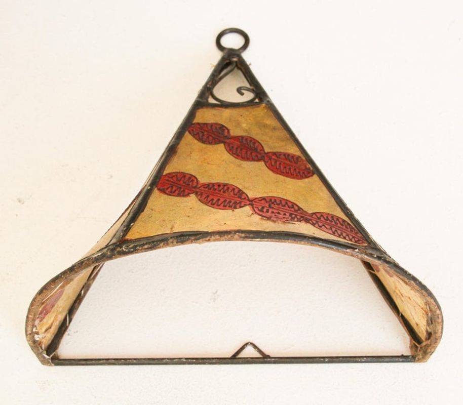 Ethnic Parchment African Art Wall Sconce