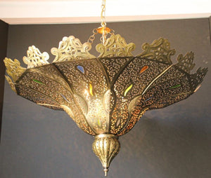 Moroccan Moorish Brass Pasha Chandelier