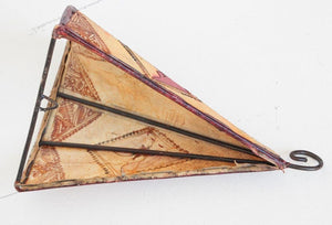 Moroccan Handpainted Parchment Folk Art Wall Sconce