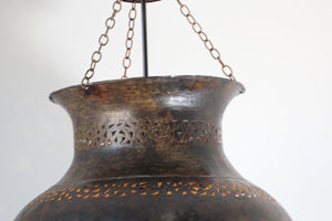 Vintage Moroccan Bronze Moorish Chandelier
