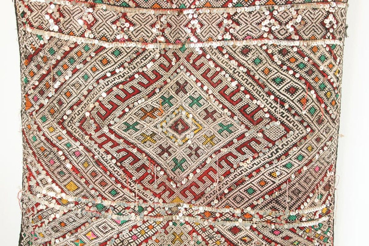 1950s Authentic Moroccan African Tuareg Wedding Runner Rug 15.5 ft long