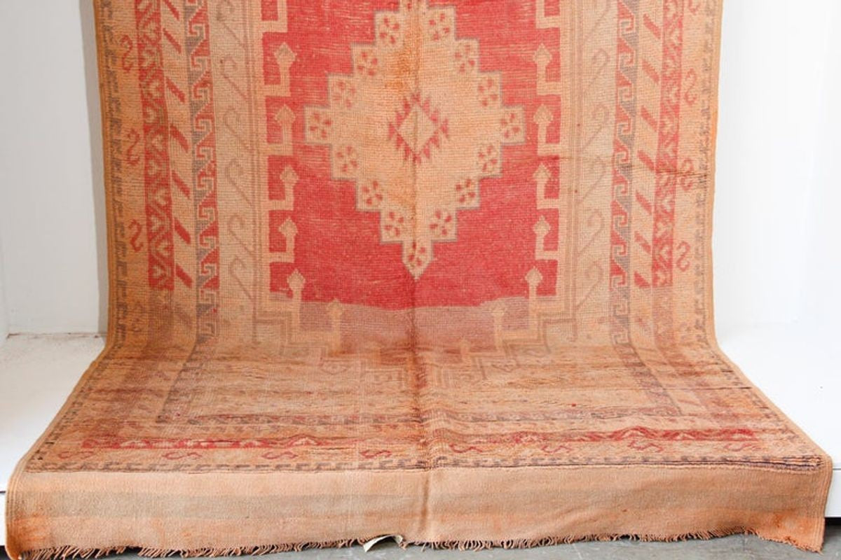 Vintage Moroccan Berber Tribal Rug, Handwoven Wool & Goat Hair, 1960s