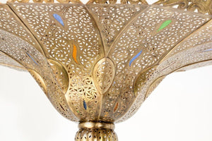 Vintage Moroccan Brass Chandelier Pasha Moorish Style