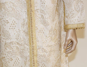 Moroccan Vintage Kaftan Gentleman Silver and Gold Caftan, circa 1970