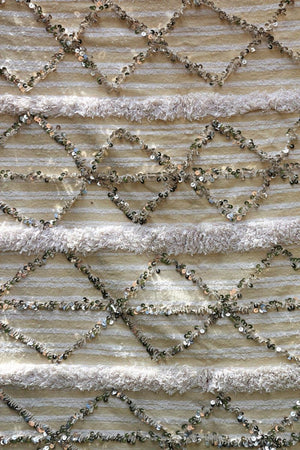 Vintage Moroccan Handcrafted Wedding Blanket Throw with Sequins